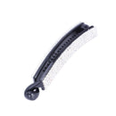 Women Bling Rhinestone Decor Black Hair Holder Clip Banana Barrette:Black + S7S4