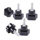 5 Pcs 6mm Dia Male Thread Plastic Five Pointed Star Knob Replacement M9P9