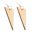 Fashion Ethnic Wood Geometric Triangle Women Earrings Hook Drop DIY Craft