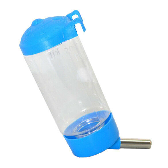 Pets Puppy Cat Hanging Drinking Bottle Water Feeder Metal Pipe Blue A