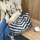 Women Shoulder Bag Large Capacity Animal Print PU Shopping Handbags (Zebra)