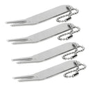 4 Count 3 x0.6 inch Metal Bending Golf Divot Repair Tool Pitch Repairing Fork