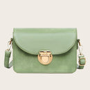 Women Crossbody Bags Leather Fashion Solid Small Shoulder Handbag (Green) A