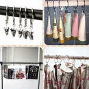 12pcs Round Metal Curtain Pole Rings with Strong Clips Shower Curtain Rings Clip