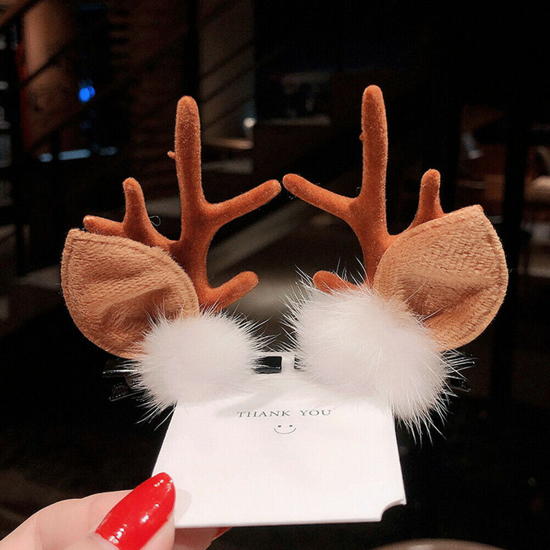 Korean Christmas Antler Hair Clip Women Kid Hairpin Hair Accessories (A9)