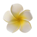 Women Girls Plumeria Flower Foam Hair Clip - White
