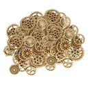 200pcs Mixed Size Natural Hollow Gear Unfinished Wood Pieces Embellishment