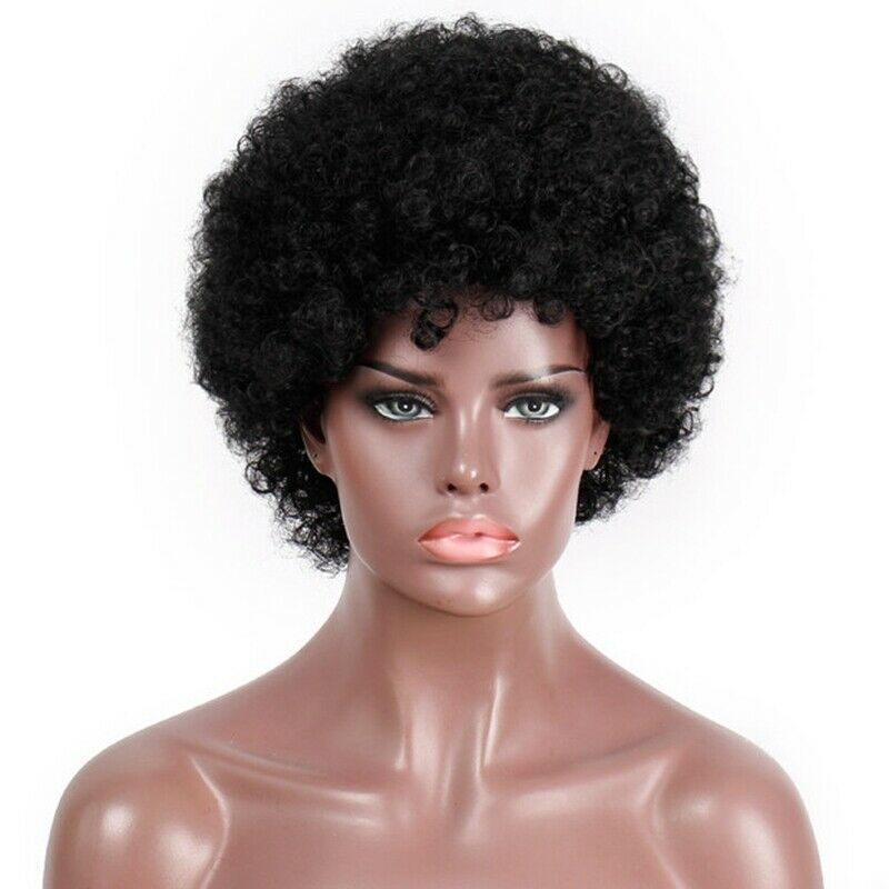 Brazilian Short Kinky Curly Afro Wigs For Black Women Hair Wigs For African E2X4