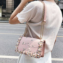 Flowers Women bag New handbag High quality PU Leather Sweet Girl Square bag