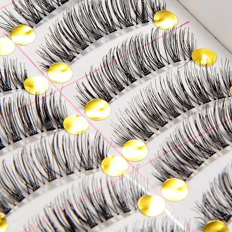 10 pairs of false eyelashes long fiber reusable Eyelash eyes makeup B3C3