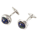 Jewellery 2pcs Mens Globe Shirts Cufflinks, Wedding, Blue 1 Pair (with