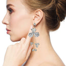 Fashion Leaves Earrings Flower Long Dangles Women Statement Jewelry Gift