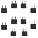 10PieceAirline Airplane Flight 3.5mm Headphones Audio Adapter Golden Plated