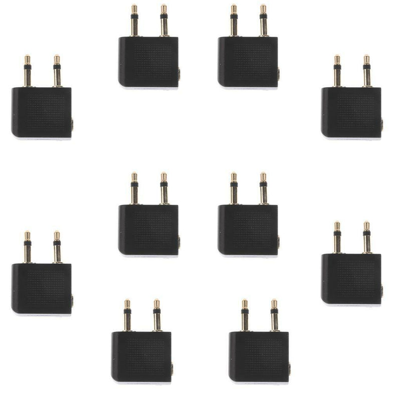 10PieceAirline Airplane Flight 3.5mm Headphones Audio Adapter Golden Plated