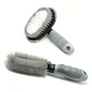 2 Pcs/Set Car Wheel Cleaning Brushes Rim Tire Cleaner Floor Brush Tools For