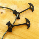 8Pcs Aluminium Alloy Fishbone Tent Stakes Pegs Wind Rope Hook Anchor Stoppe