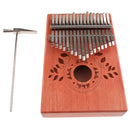 Kalimba 17 Keys Leaves Thumb Piano Hand Piano Solid Mahogany Wood Body with Tune
