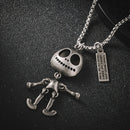 Men Women Titanium Steel Pendant Necklace Casual Tag Hip-Hop Long Alien Shape