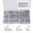 480Pcs Button Head 12 Sizes Screw And Nuts Kit,M2 M3 M4 Steel Assorted Hex