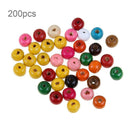 200pcs 8mm Round Spacer Colorful Loose Beads Wooden DIY Craft Decor