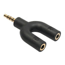 Headset Adapter Kit U Shape 3.5mm Y Splitter for Audio Headphone and MIC bl