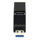 Mini 3 Ports USB 3.0+2.0 Splitter USB Hub Data Box Adapter With Lanyard Black