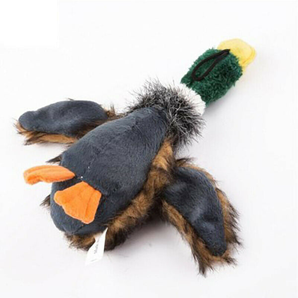 Realistic Pet Puppy Dog Chew Squeaker Squeaky Sound Wild Duck Plush Fu TQJ