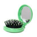 4Pcs Portable Plastic Round Folding Pocket Hair Brush Mini Hair Comb with M