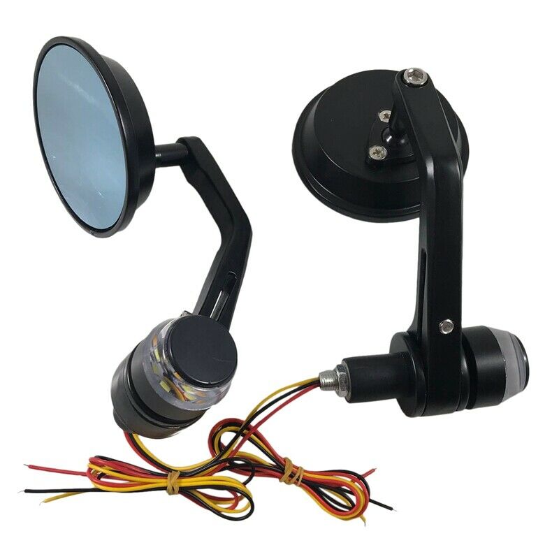 Motorcycle Rearview Mirror 7/8 Inch Cnc Handle Mirror With Turn Signal Y6H9