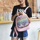 Glitter Shining Sequins Backpack Women Floral Travel School Bags (Pink)