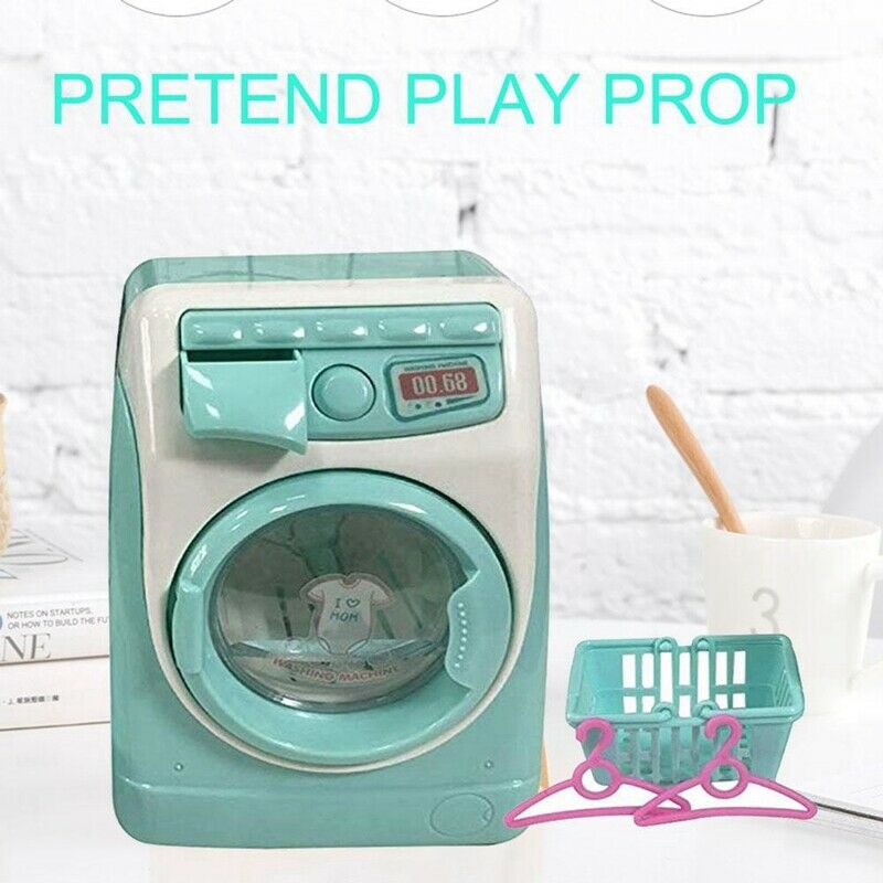 Mini Educational Simulation Washing Machine Toys Kids Play House Pretend To Z3N8
