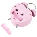 Cute Small Double-Bell Night Light Children Mini Quartz Alarm Clock Heart (