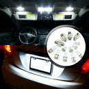 13Pcs Car White LED Lights Kit T10 & 31mm Festoon Map Dome License Plate Lamps