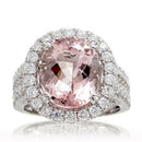 Pink Crystal Diamond Egg Ring Women's Engagement Ring, No. 9