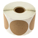 1X(1Inch Kraft Stickers / 500 Labels Per Roll/Permanent Adhesive