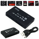 Muti-Card Reader Adapter All in 1 USB 2.0 CF xD SD MINI TF MS Black+USB Cable