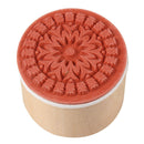 Practical 6 in 1 Round Wooden Rubber Retro Floral Pattern Stamps