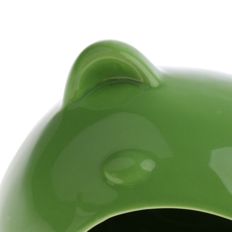 Ceramic Hamster Bed Comfortable Sleeping Small Animal Pet House Green
