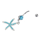 Belly Button Ring Starfish 304 Stainless Steel 14G Navel Piercing Jewelry