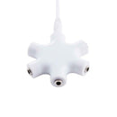 3.5mm Earphone Headphone Audio Splitter 1 Male to 5 Female Adapter (White)