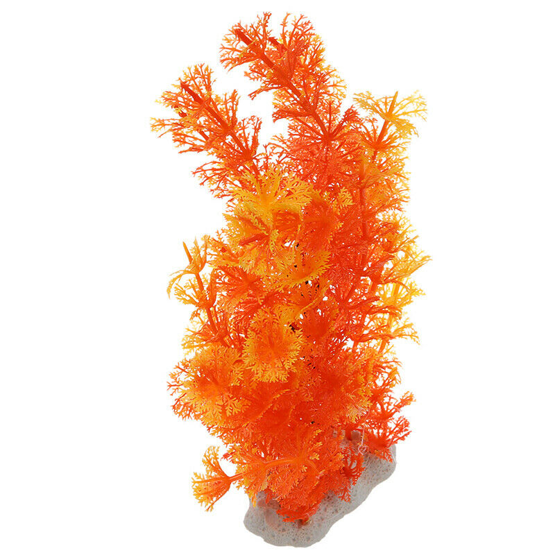 Orange Artificial Plastic Water Plants for Fish Tank Aquarium Decoration