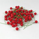 100X Mini Artificial Flower Christmas Red Berry Holly Branch Wedding Party Decor