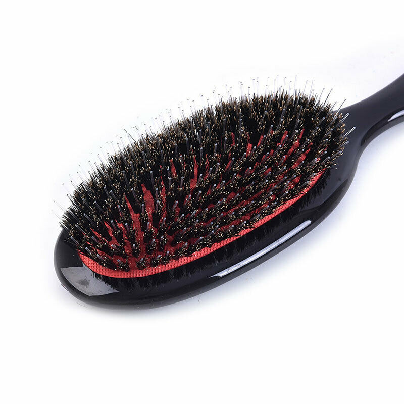Natural Boar Bristle Oval Anti-static Paddle Comb Scalp Massage Comb Hair Br Hn