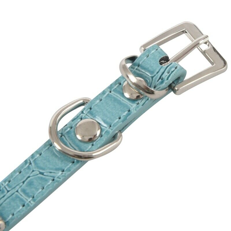 Pet Collar,Small Dog Collars Bling With Bone Necklace Puppy Cat (XS, blue 1