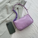 Alligator Pattern Handbag Women Leather Retro Totes Shoulder Bag (Purple)