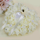 Personalized Wedding Rose HeartShaped Ring Box Bearer Holder Pillow Cushion S6B4