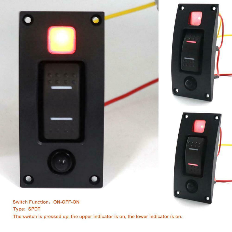 1 Gang Boat Marine Switch Panel ON-OFF-ON Rocker Switch with Circuit Breaker