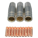 13Pcs CO2 Mig Welding Torch Aircooled MB 15AK Contact Tip Holder Gas