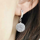 Women Shiny Crystal Ball Earrings Ear Drop Earrings Princess Ball Stud Earr Z2J6