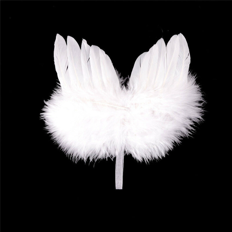 Infant Newborn Boy Girl Fairy Feather Pure white Angel Wings Decor OZ